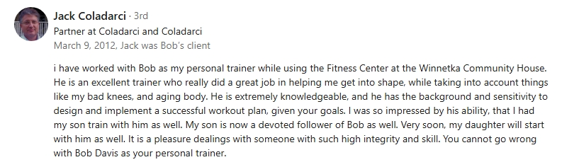 Testimonial from a happy client!